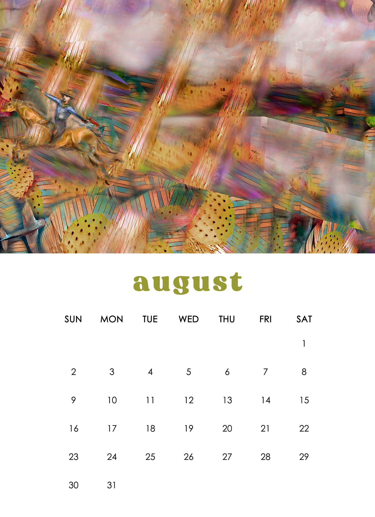 2026 12-Month Art Print Calendar by Deeling