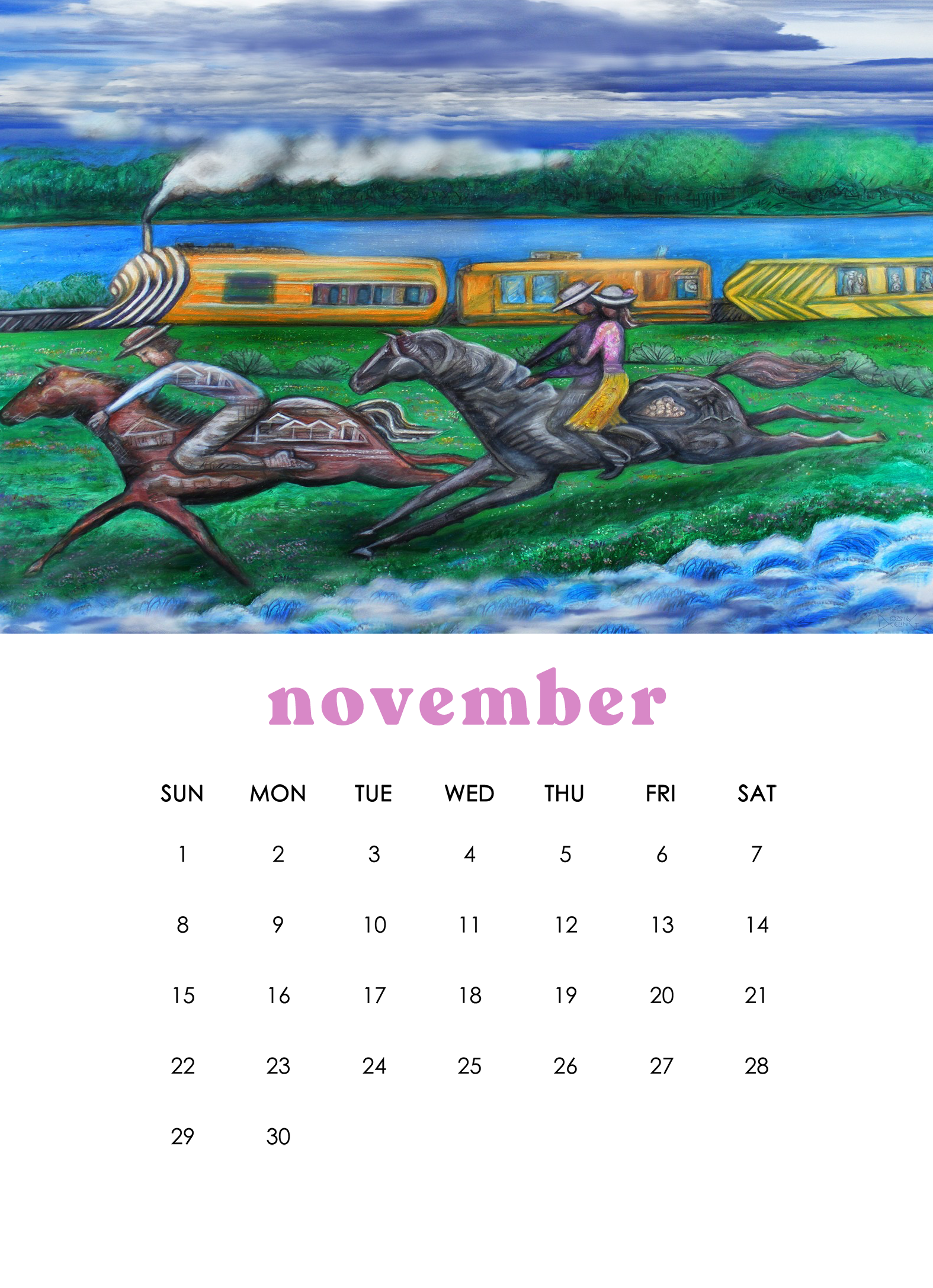 2026 12-Month Art Print Calendar by Deeling