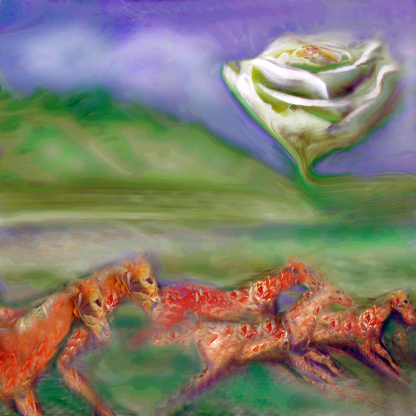 Rose with Horses 2017 by Deeling C. Gregory