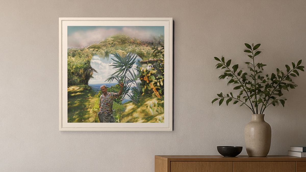 In-room view of Manoa Memories 6.1 2017 Home Sweet Home, 20 × 20 inch print — Deeling Metric Scene v3