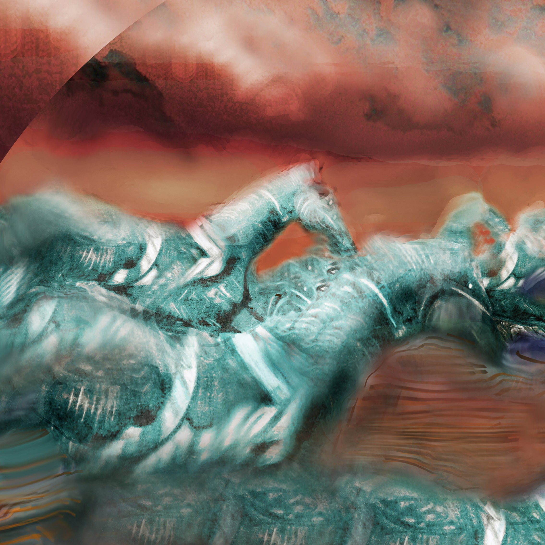 Abstract Gallop Archival Art Print by Deeling