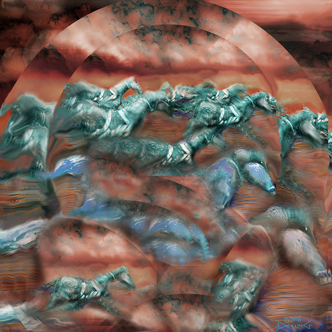 Abstract Gallop Archival Art Print by Deeling