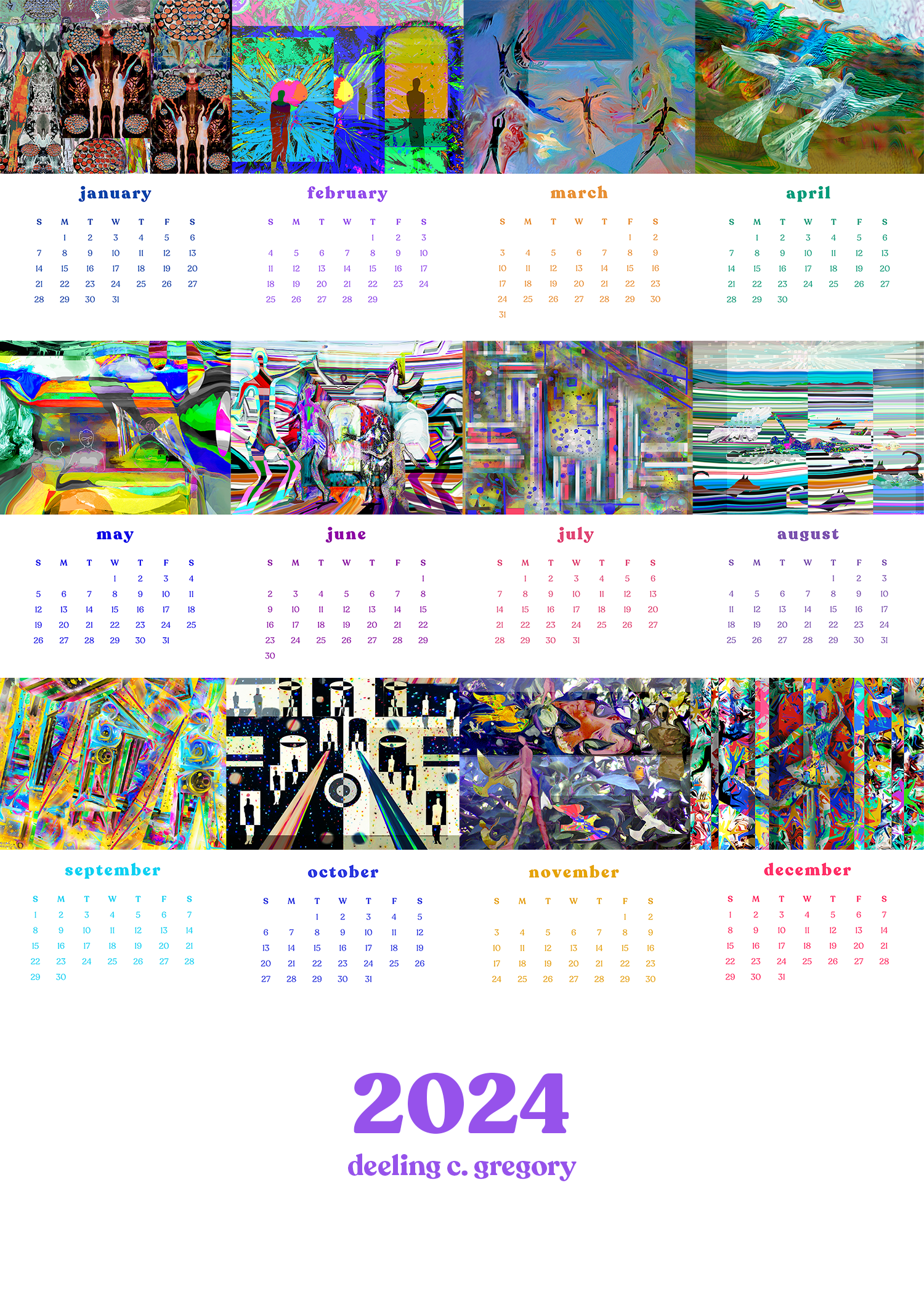2024 12-Month Art Print Calendar [SOLD OUT!] by Deeling