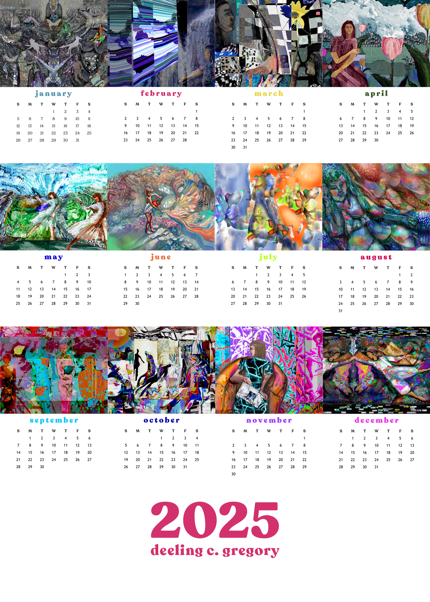 2025 12-Month Art Print Calendar [SOLD OUT!] by Deeling