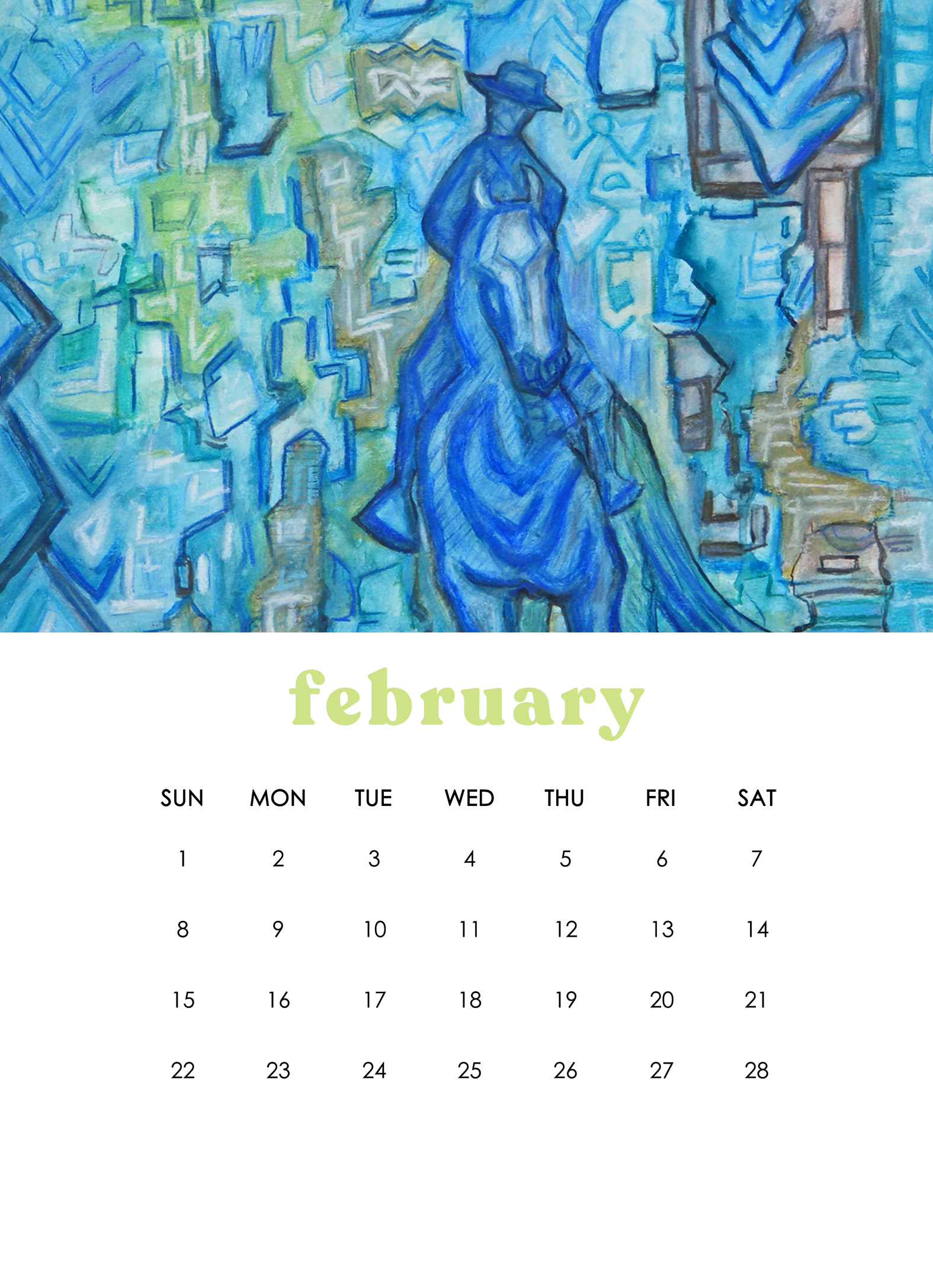 2026 12-Month Art Print Calendar by Deeling
