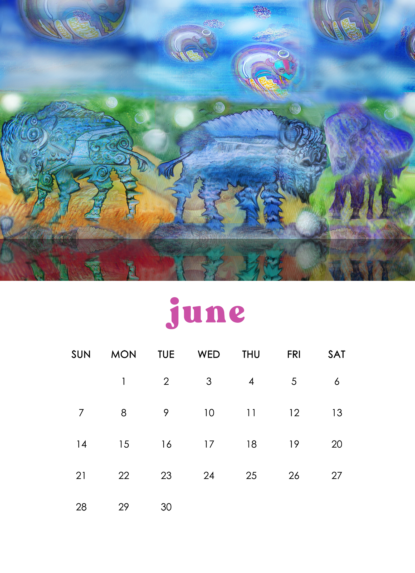 2026 12-Month Art Print Calendar by Deeling