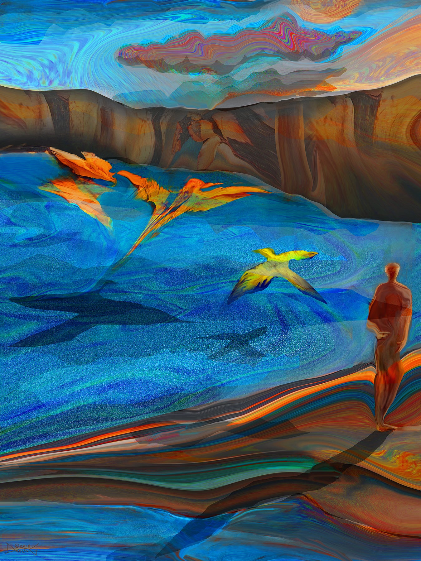 River Cliffs by Deeling C. Gregory