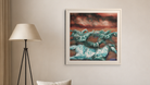 In-room view of Copper and Blue 2016, 20 × 20 inch print — Deeling Metric Scene v3