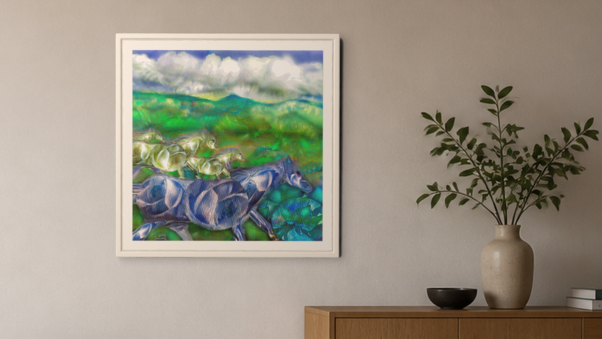 In-room view of Luminous Cumulus 2017, 20 × 20 inch print — Deeling Metric Scene v3
