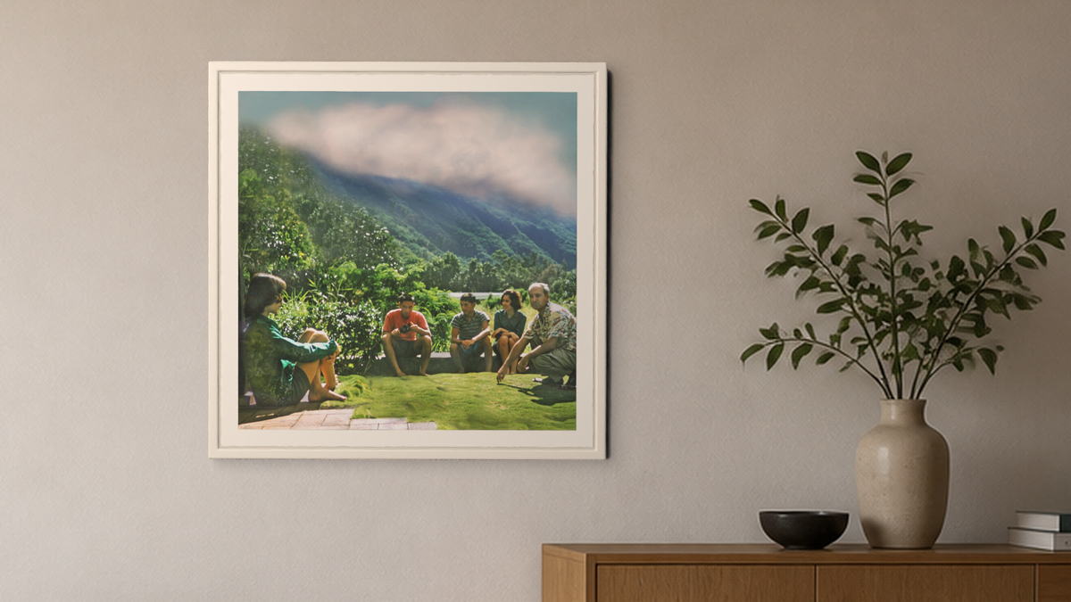 In-room view of Manoa Memories 5.4 2017 Fascination, 20 × 20 inch print — Deeling Metric Scene v3