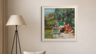In-room view of Manoa Memories 5.8 2017 Ukelele Tapestry, 20 × 20 inch print — Deeling Metric Scene v3