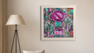 In-room view of No Words 2017, 20 × 20 inch print — Deeling Metric Scene v3