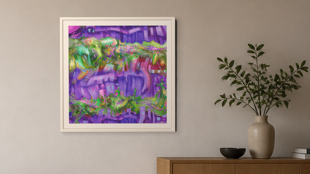In-room view of P Street 2017, 20 × 20 inch print — Deeling Metric Scene v3