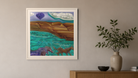 In-room view of Purple Sea Rose, Horses 2017, 20 × 20 inch print — Deeling Metric Scene v3