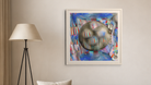 In-room view of Red, White, and Blurred 2017, 20 × 20 inch print — Deeling Metric Scene v3