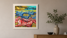 In-room view of Red Yellow Blue 2017, 20 × 20 inch print — Deeling Metric Scene v3