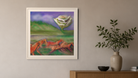 In-room view of Rose with Horses 2017, 20 × 20 inch print — Deeling Metric Scene v3