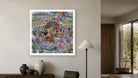 In-room view of Scrambled Memories 2017, 30 × 30 inch print — Deeling Metric Scene v2