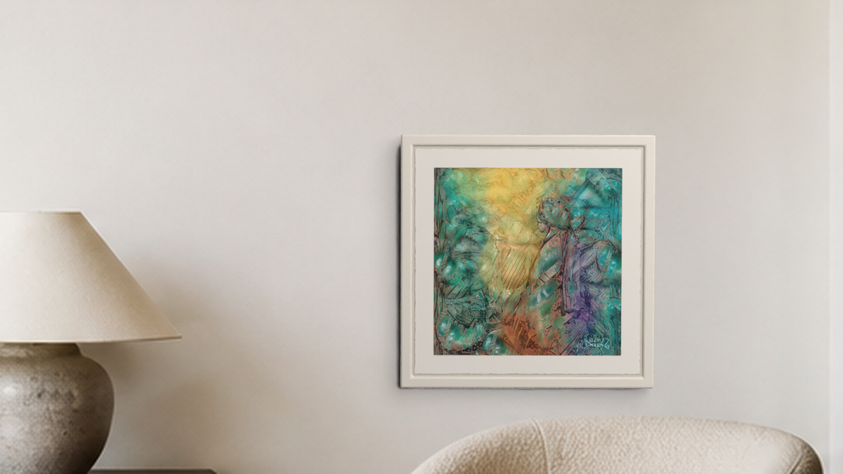 In-room view of Dawn 5.6 2017, 10 × 10 inch print — Deeling Metric Scene v3