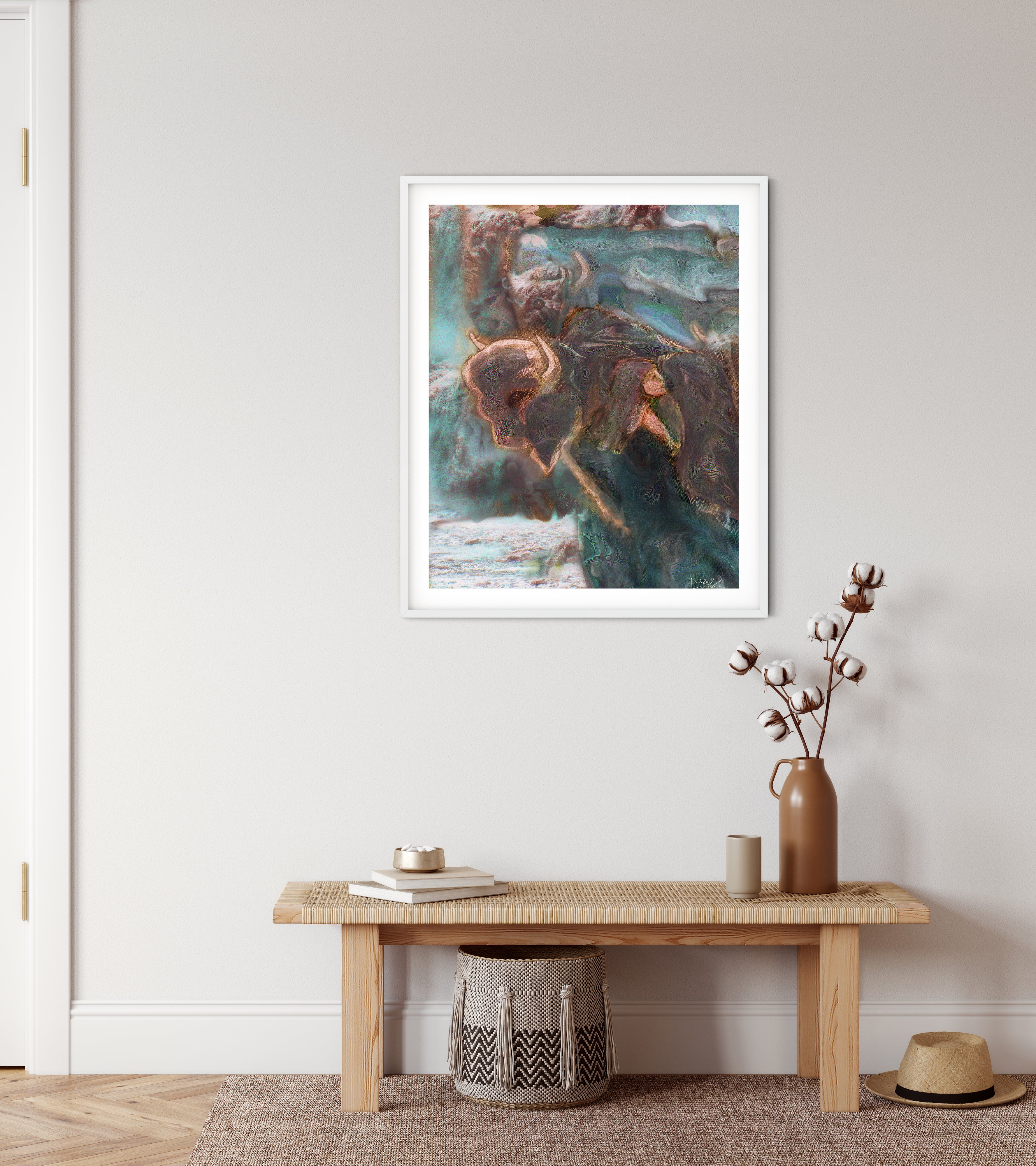 By A Waterfall Archival Art Print by Deeling