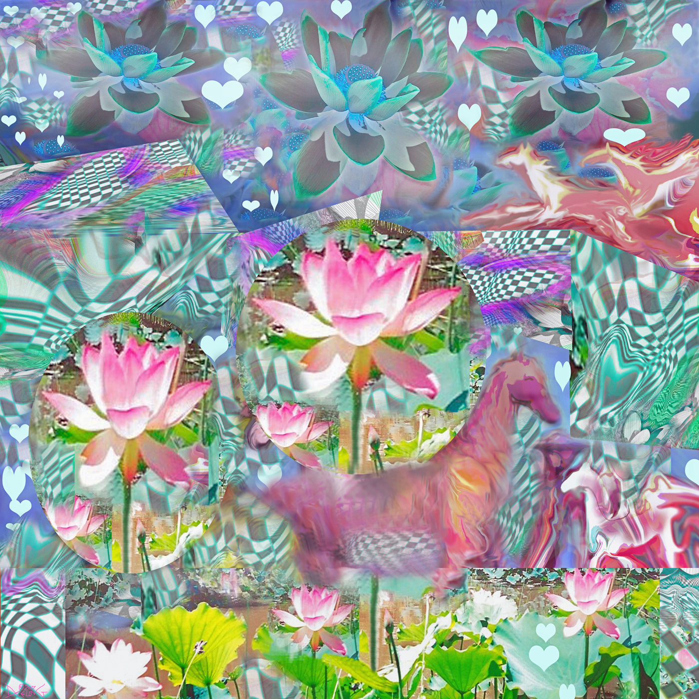 A Horse in Monet's Garden Archival Art Print by Deeling